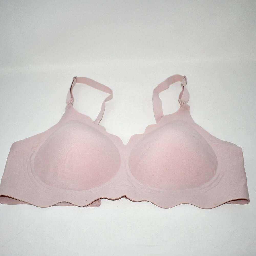 COCOMARTS Jelly Bra Wireless Scalloped Push Up Bralette, Pink, XXL, NWT